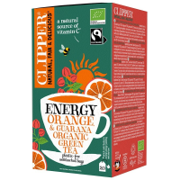 Clipper Organic Green Tea Energy Orange & Guarana 20 teposer