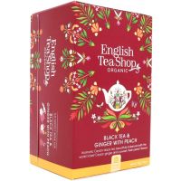 English Tea Shop Organic Black Tea & Ginger With Peach, 20 tebreve