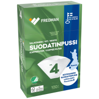 Fredman kaffefilter hvid No 4, 100 stk.
