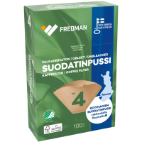 Fredman kaffefilter No 4 ubleget, 100 stk.