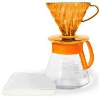 Hario V60 Dripper & Server Set-kaffesæt størrelse 02, Koi Orange
