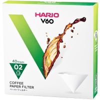 Hario V60 Misarashi ubleget kaffefilter størrelse 02, 40 stk. i æske