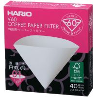 Hario V60 kaffefilter størrelse 01, 40 stk. i æske