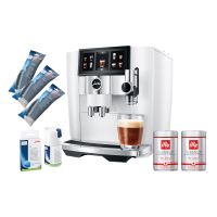 Jura J8 Twin Automatic Coffee Machine Diamond White Bundle