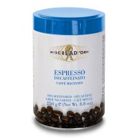 Miscela d'Oro Espresso Decaffeinato malet koffeinfrit kaffe 250 g dåse