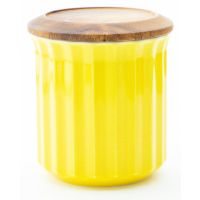 Origami Canister Ceramic Jar, Yellow