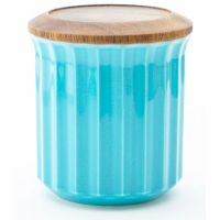 Origami Canister Ceramic Jar, Turquoise