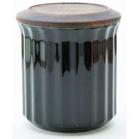 Origami Canister Ceramic Jar, Black