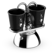 Bialetti Mini Express Induction 2 espressokande til 2 kopper + 2 kopper, sort