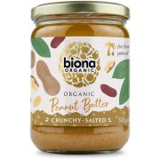 Biona Peanut Butter Crunchy saltet jordnøddesmør 500 g