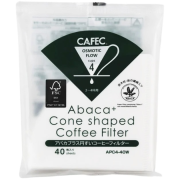 CAFEC Abaca+ Cone Shaped Coffee Filter kaffefilterpapir 4 kopper, hvid 40 stk