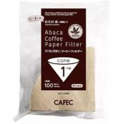 CAFEC ABACA Kegleformet filterpapir 1 kop, brun 100 stk