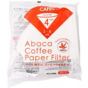 CAFEC ABACA Coffee Paper Filter filterpapir 4 kopper, hvid 100 stk