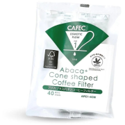 CAFEC Abaca+ Cone Shaped Coffee Filter filterpapir 1 kop, hvid 40 stk.