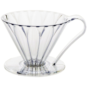 CAFEC Tritan Cone Shaped Flower Dripper filterholder 4 kopper, klar