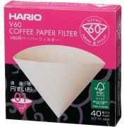 Hario V60 Misarashi ubleget kaffefilter størrelse 01, 40 stk i æske