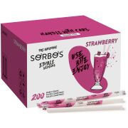 Sorbos Edible Drinking Straw, Strawberry 200 pcs