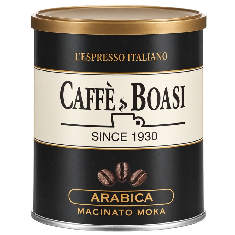 Caffè Boasi 100% Arabica malet kaffe 250 g dåse