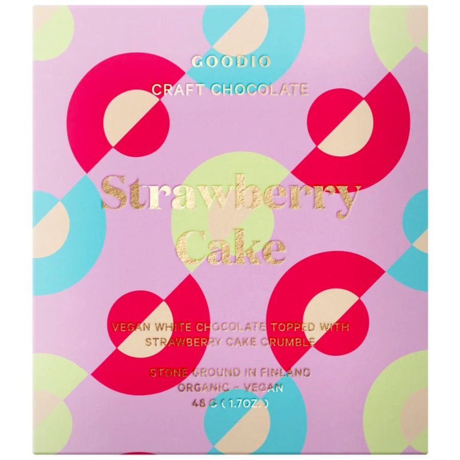 Goodio Strawberry Cake økologisk hvid chokolade 48 g