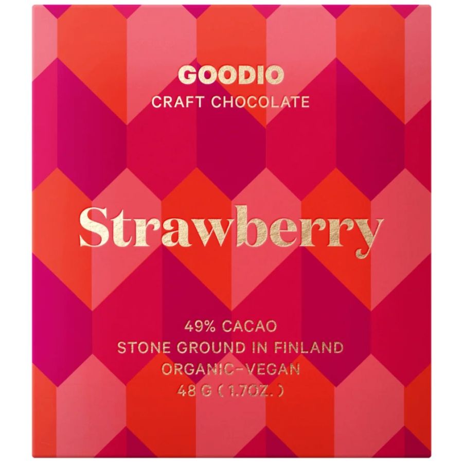 Goodio Strawberry økologisk chokolade 49%, 48 g