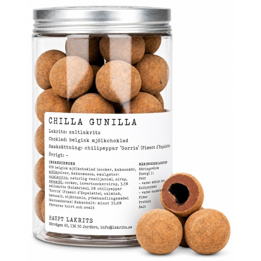 Haupt Lakrits - Chilla Gunilla - mælkechokolade & chili 250 g