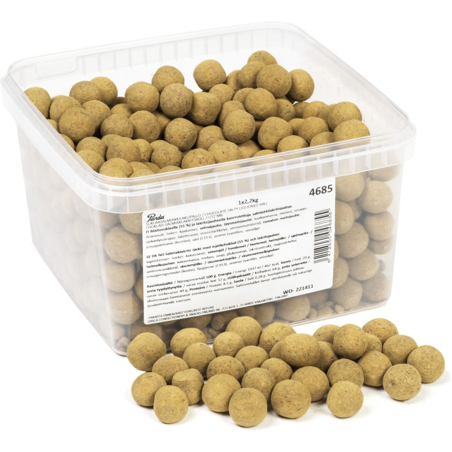 Panda chokolade-salmiak-lakridskugler 2,2 kg kasse