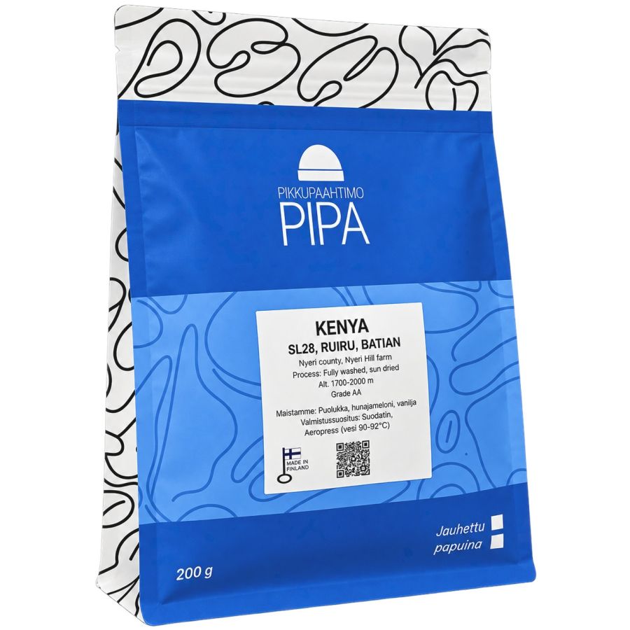 Pikkupaahtimo Pipa Kenya SL28, Ruiru, Batian 200 g kaffebønner